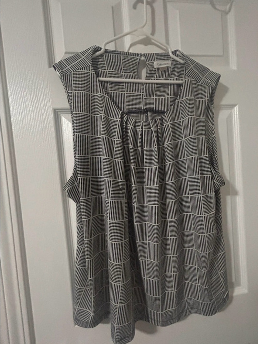 Calvin Klein Black and White Dot-Grid Shirt